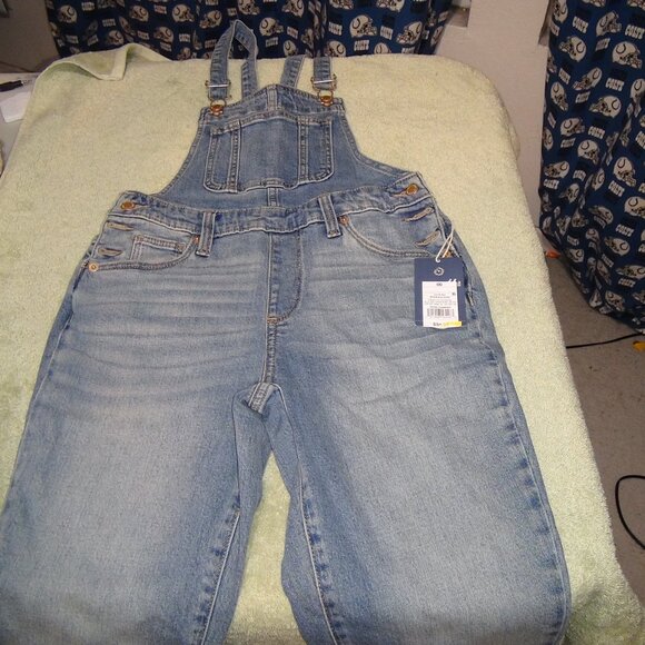 Universal Thread Women's Denim Overalls Sleeveless Skinny Med Wash Size 00 / 24R - Picture 2 of 14